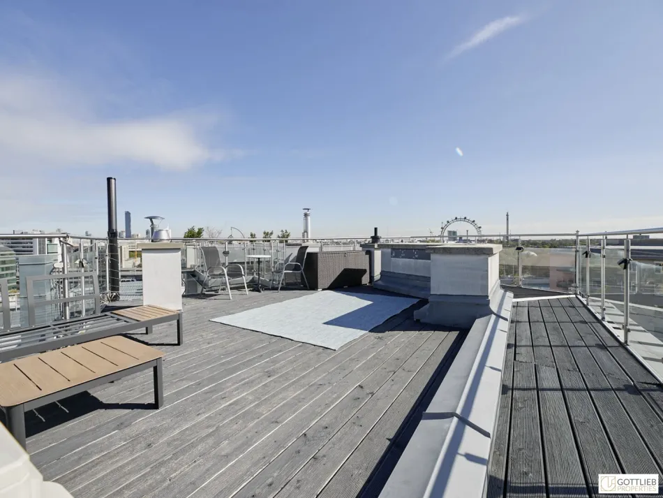 Bestlage Prater für Expats! Exklusiv möbliertes 4-Zimmer-Penthouse mit Panorama-Dachterrasse - Titelbild