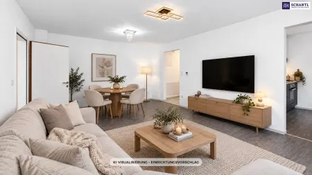 Wohnzimmer, KI-Visualisierung, Einrichtungsvorschlag