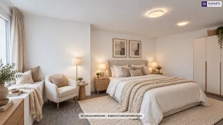 Schlafzimmer, KI-Visualisierung, Einrichtungsvorschlag