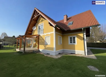 SONNENLAGE - Neuwertiges ca. 160m2 großes Traumhaus mit idyllischem Garten + Terrasse, 2 Garagen & Top-Ausstattung in Ruhelage