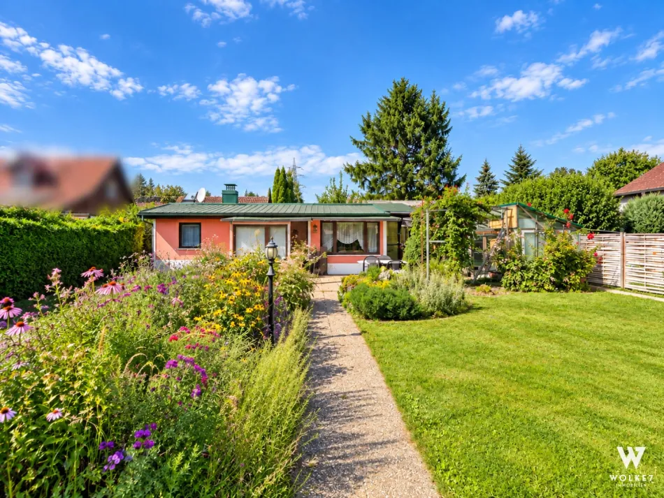 Kleingartengrundstück mit Haus | Größe ca. 464 m2 | Haus mit ca. 49,53 m2 verbauter Fläche | Nebengebäude | Garage optional - Titelbild