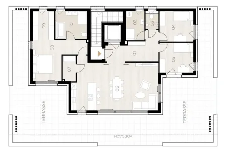 Penthouse in St. Peter Ruhelage | 124 m² Terrasse – 121 m² Wohnen | Deckenkühlung inklusive