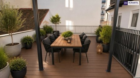 Ihre private Grünoase auf der 23 m² Terrasse mitten in Wien + stilvolle 3-Zimmer-Wohnungen + Klimaanlage & Luftwärmepumpe