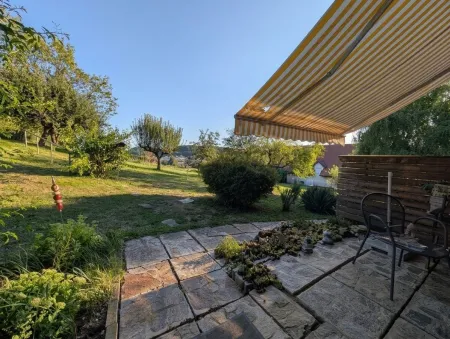 Aussicht von der Terrasse in den Garten