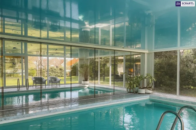 Bungalow mit Indoor-Pool, Weinkeller & außergewöhnlich großem Grundstück / Eigengrund - Bild