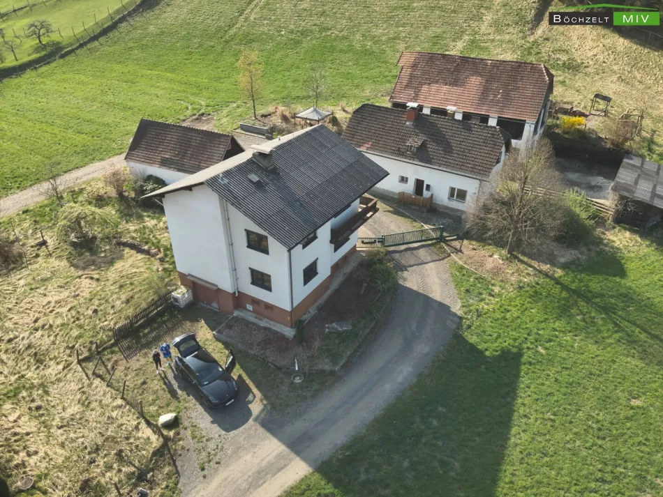 SANIERUNG 2025: Geräumiges Einfamilienhaus mit angeschlossener Kleinlandwirtschaft (Neben- und Stallgebäude) mit ca. 2.700 m² Grund - Bild