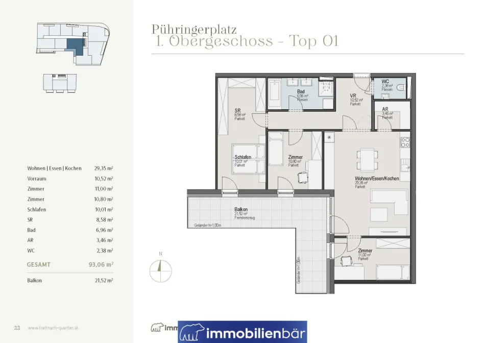 Trattnach.Quartier - großzügige 4 Zimmerwohnung mit Blick in den Innenhof - Titelbild