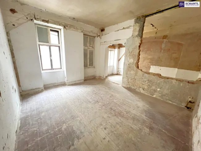 Ihr kreatives Meisterwerk im Supergrätzl: Entkernte Wohnung mit grenzenlosem Potenzial – Jetzt verwandeln! - Bild