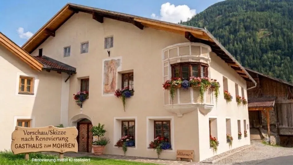 Exklusives Immobilienangebot: Historisches Juwel „Gasthaus“ im Herzen von Pfunds - Tradition trifft modernes Wohnen - Titelbild