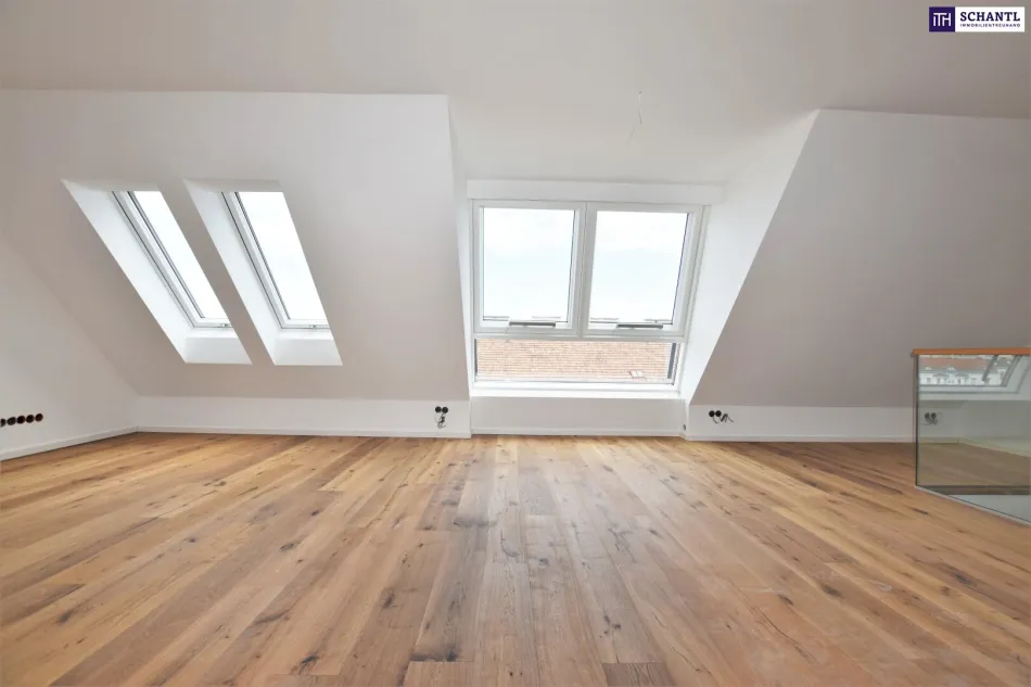 Neuer Preis! Ein Traum im Dach! Blick über Wien + Riesenterrasse + High Quality + Rundum saniertes Altbauhaus! Ab ins stylische Dachgeschoss mit WOW-Effekt! - Bild
