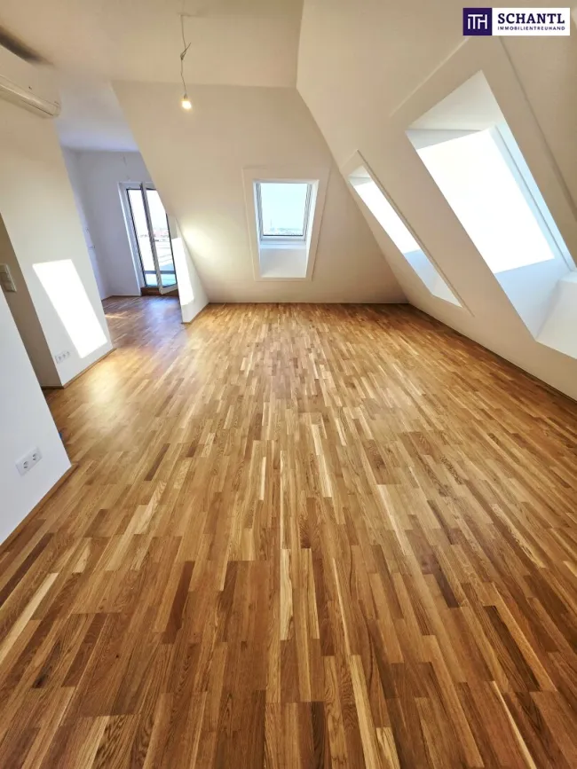 WOW - Ab ins Dachgeschoss mit 3 Terrassen! Klimaaktiv Bronze! Lichtdurchflutet + Perfekte Raumaufteilung + Hochwertige Ausstattung + Nachhaltig! TOP Neubau-Projekt mit naturnahen Gewässern ums Eck! - Bild