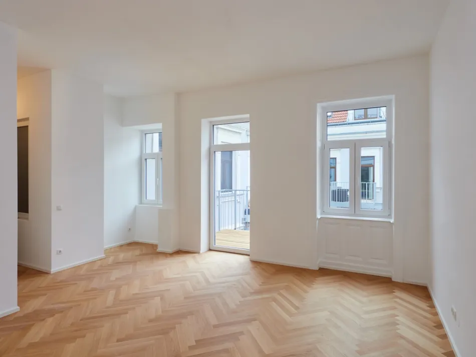 NEUWERTIG, ZENTRAL & RUHIG - MODERNE 3-ZIMMER-WOHNUNG MIT BALKON NÄHE NESTROYPLATZ - Bild