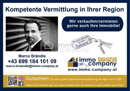 Götzis - Helle Eigentumswohnung im obersten von drei Stockwerken, 3 Zimmer, Loggia mit Glasfront zum Öffnen oder Schließen, 77 m2 + 9 m2 Loggia, Gesamt 86 m2, inkl. 1 TG und 1 Kellerabteil.