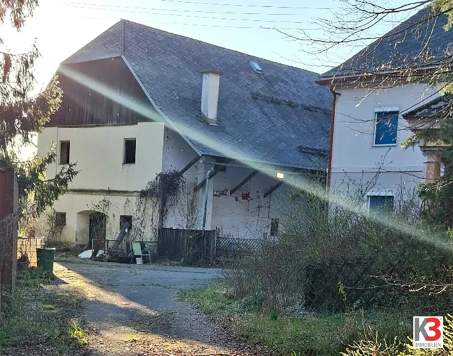 K3 - IDEALER BETRIEBSSTANDORT UND WOHNEN. Historischer Altbau und Nebenbgebädue. Grund 2,4 ha. Renovierungsbedarf. - Titelbild