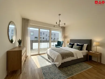 Schlafzimmer möbliert KI generiert