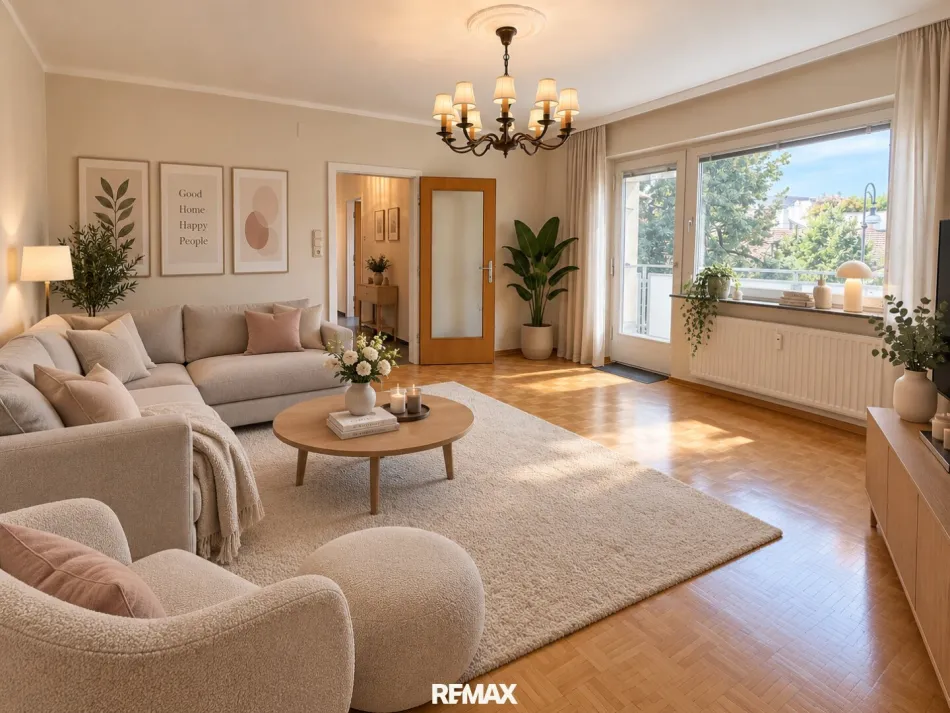 Wohnzimmer (virtuell eingerichtet)
