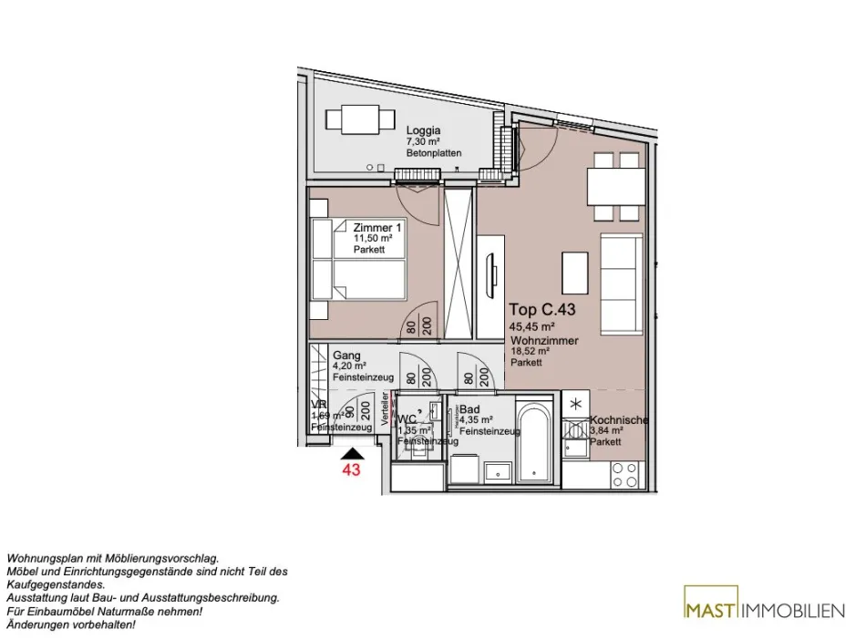 Entzückende 2-Zimmer Wohnung ab Dezember! - Bild