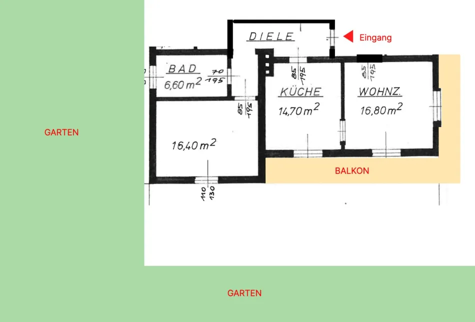 Sonnige 2-Zimmer Wohnung mit Badewanne, Balkon und Garten in Eggersdorf - Titelbild