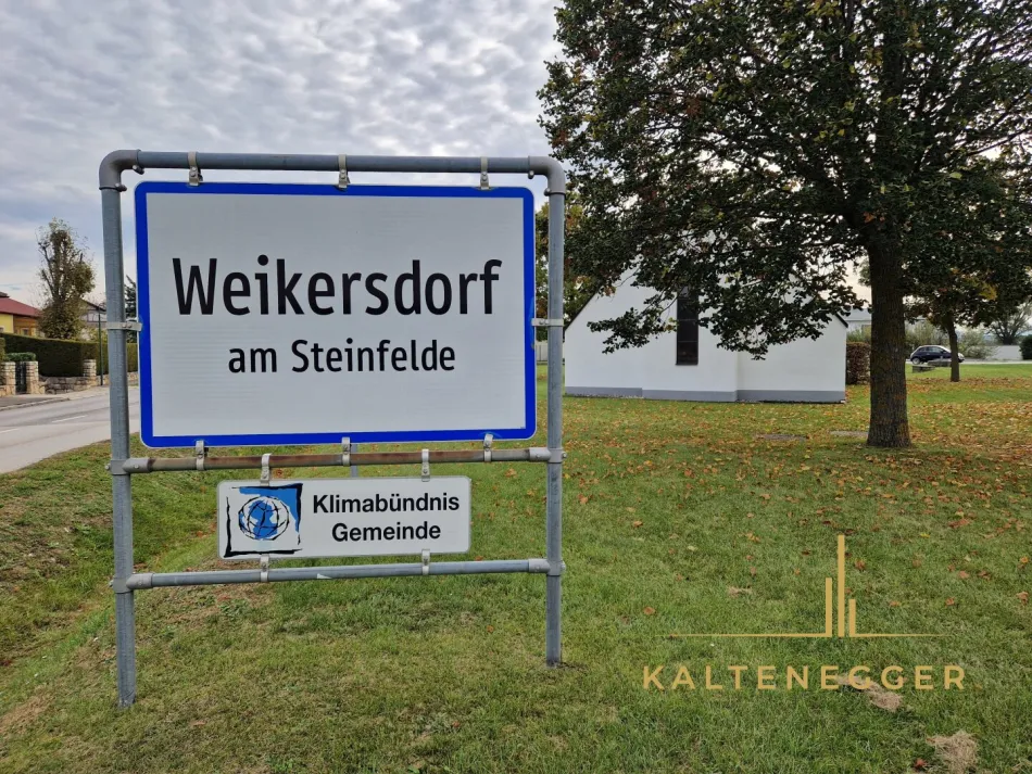 Sicht vom Grünland auf das Bauland