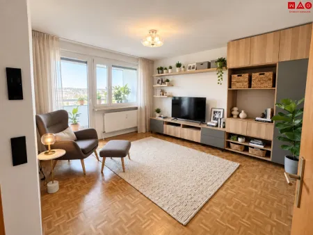 Wohnzimmer mit KI Beispielmöblierung