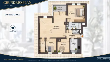 Grundriss visualisiert DG