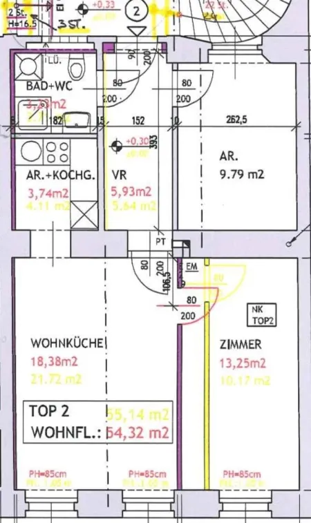 3 Zimmer. Altbau- Mietwohnung 55 m2 direkt neben Park und U-Bahn - Bild