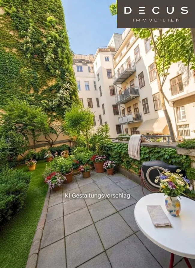 4-Zimmer Garten Apartment mit ruhiger Innenhofterrasse | teilweise möbliert - Bild