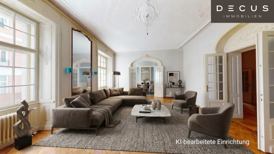 EINZIGARTIGER ALTBAU-TRAUM IM BOTSCHAFTSVIERTEL, STUCK, KAMIN, BELETAGE, 3D-RUNDGANG - Titelbild
