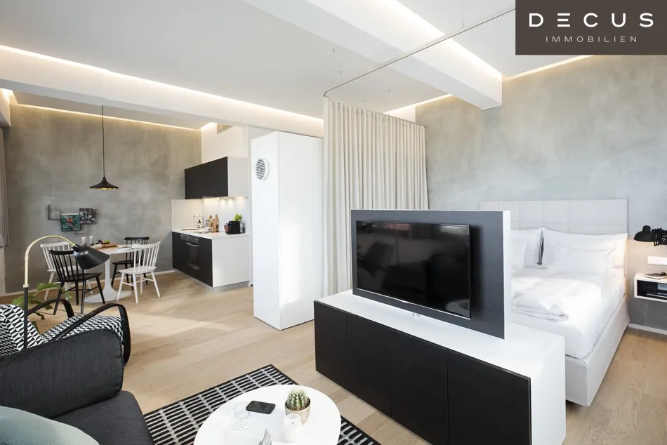 LEGAL VERMIETBARES SERVICED-APARTMENT MIT GRANTIERTER MINDESTMIETE 40 m² Eckwohnung zur legalen Kurzzeitvermietung über Booking.com & Airbnb - Bild