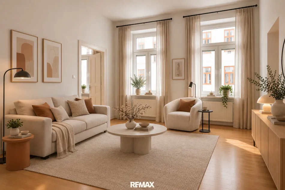 Wohnzimmer (virtuell eingerichtet)