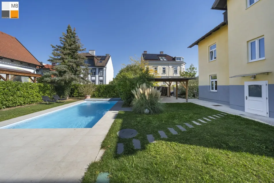 ++ Historische Eleganz trifft moderne Flexibilität | Villa mit Pool, Garten und eigenem Praxisbereich I MB IMMOBILIEN ++ - Bild