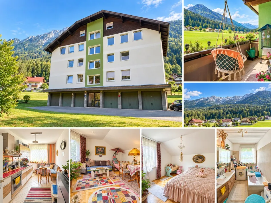Geräumige 4-Zi-Wohnung in Bad Bleiberg mit Garten, Garage & Südbalkon um 179.000 € - Titelbild