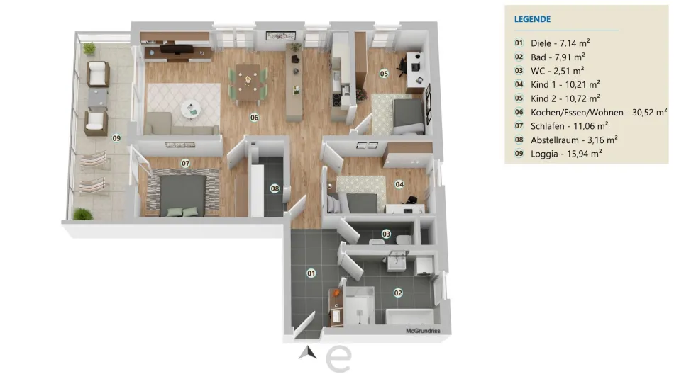 Schlüsselfertige 4-Zimmer-Neubau-Wohntraum mit großer Loggia & 2 TGP in Schleißheim - Titelbild