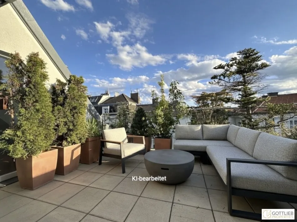 Bestlage Döbling! Außergewöhnliches Penthouse mit fünf Terrassen, Privatpool und Panoramablick - Bild