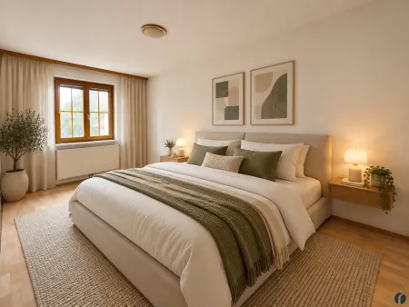 Einrichtungsbeispiel Schlafzimmer (KI-generiert)