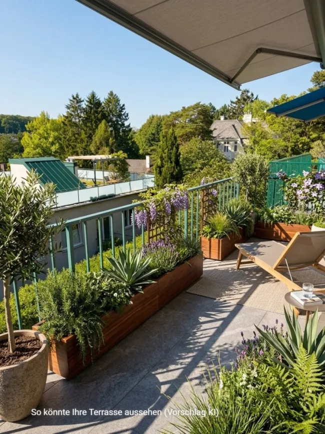 Wohnzimmer mit Sonnenterrasse