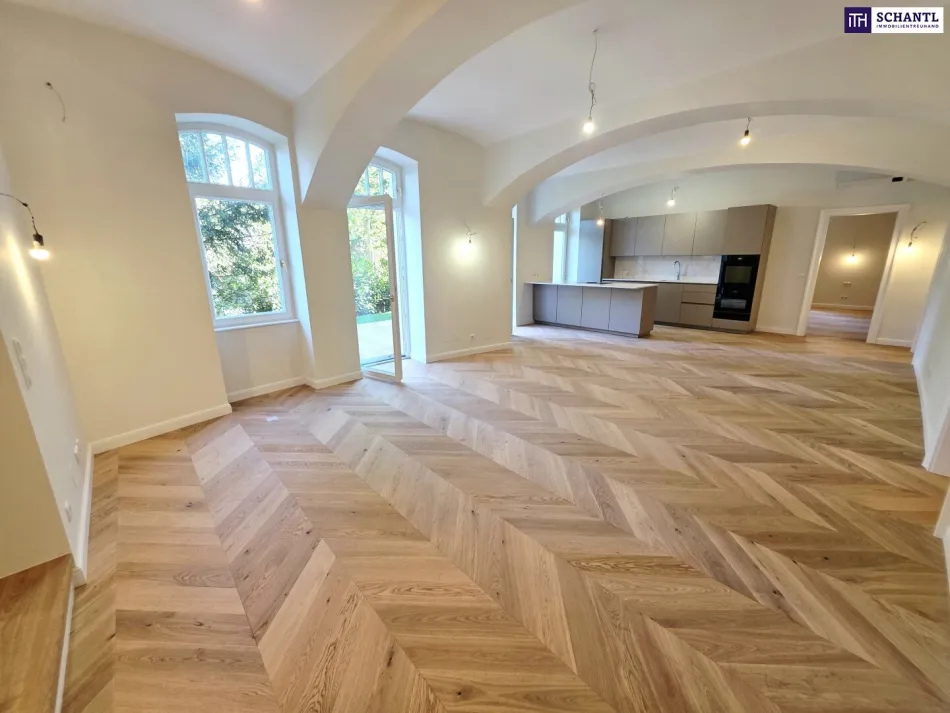 Hietzing Deluxe! Generalsanierte Luxuswohnung mit riesiger Privatgarage! Großer Garten + Riesige Terrassen + 4 Zimmer, 3 Bäder, 3 WCs und viel Raum! Premium Wohngefühl! - Bild