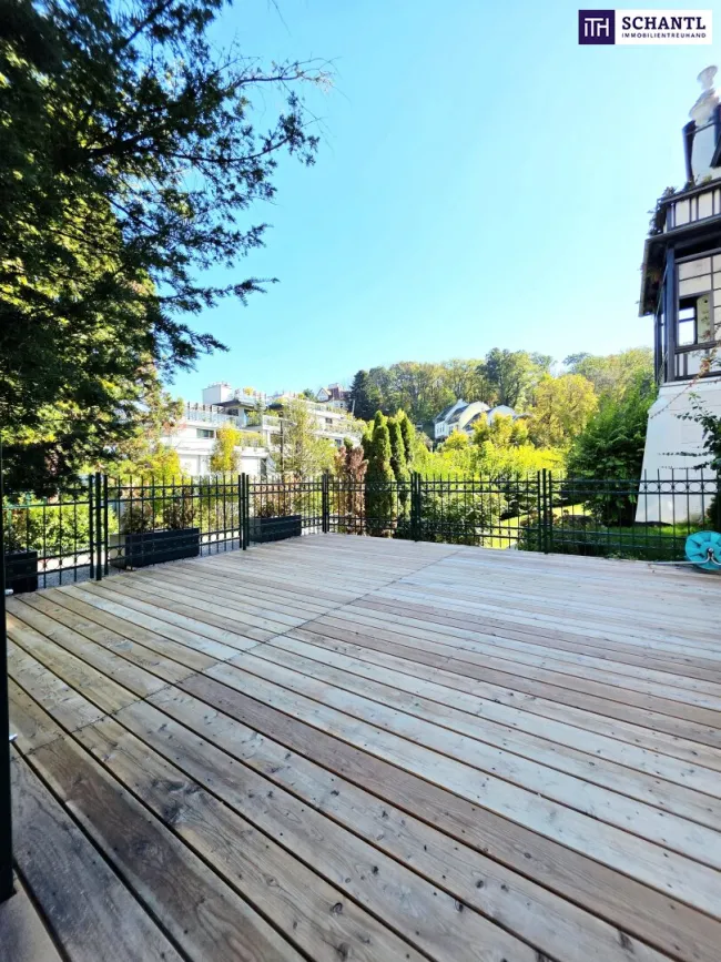 Hietzing Deluxe! Generalsanierte Luxuswohnung mit riesiger Privatgarage! Großer Garten + Riesige Terrassen + 4 Zimmer, 3 Bäder, 3 WCs und viel Raum! Premium Wohngefühl! - Titelbild