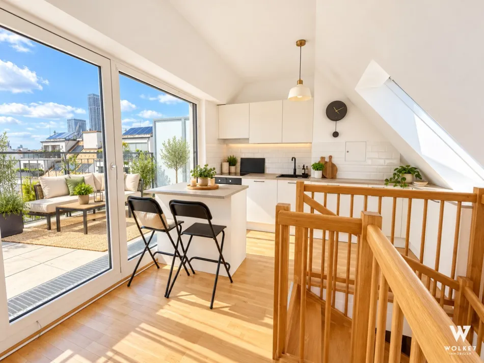 Moderne Dachgeschoss-Maisonette mit Dachterrasse & Weitblick - Titelbild