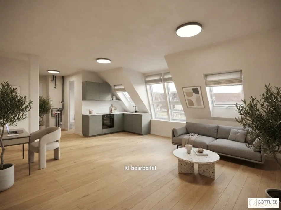 Erstbezug in U-Bahn-Nähe! Lichtdurchflutetes 4-Zimmer-Penthouse mit zwei Balkonen und Dachterrasse mit Panoramablick - Bild
