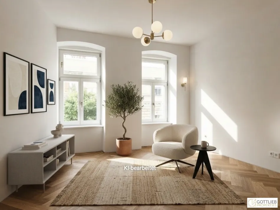 Erstbezug in U-Bahn-Nähe! Liebevoll generalsanierte 3-Zimmer-Wohnung mit Loggia und Terrasse in Gründerzeithaus - Bild