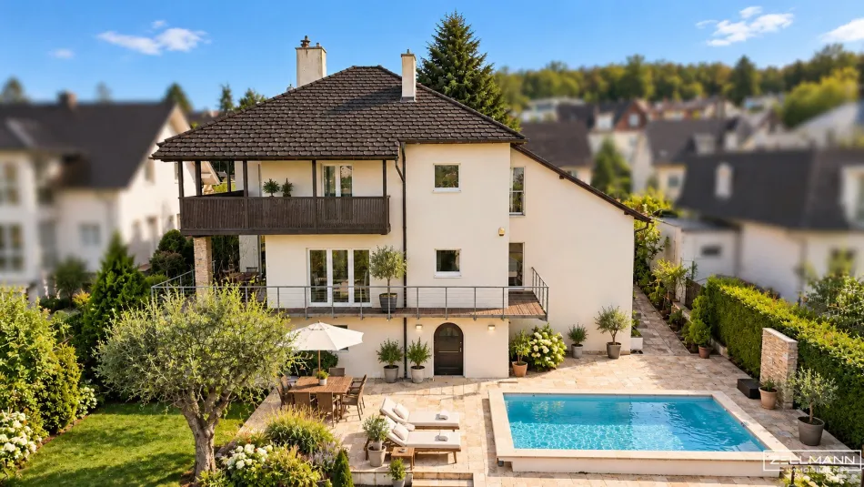 AM LAINZER TIERGARTEN | ARCHITEKTENVILLA MIT POOL – AUSSERGEWÖHNLICHE ARCHITEKTUR IN EXKLUSIVER GRÜNLAGE | ZELLMANN IMMOBILIEN - Bild