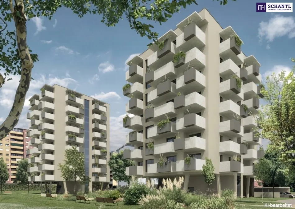 Über den Dächern von Klagenfurt – 2-Zimmer-Neubau mit 16 m² Balkon - Titelbild