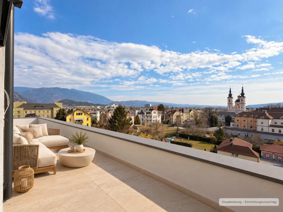Penthouse „Mittagskogel“ – Ihr Morgen beginnt auf 65 m² Süd-Ost-Terrasse - Titelbild