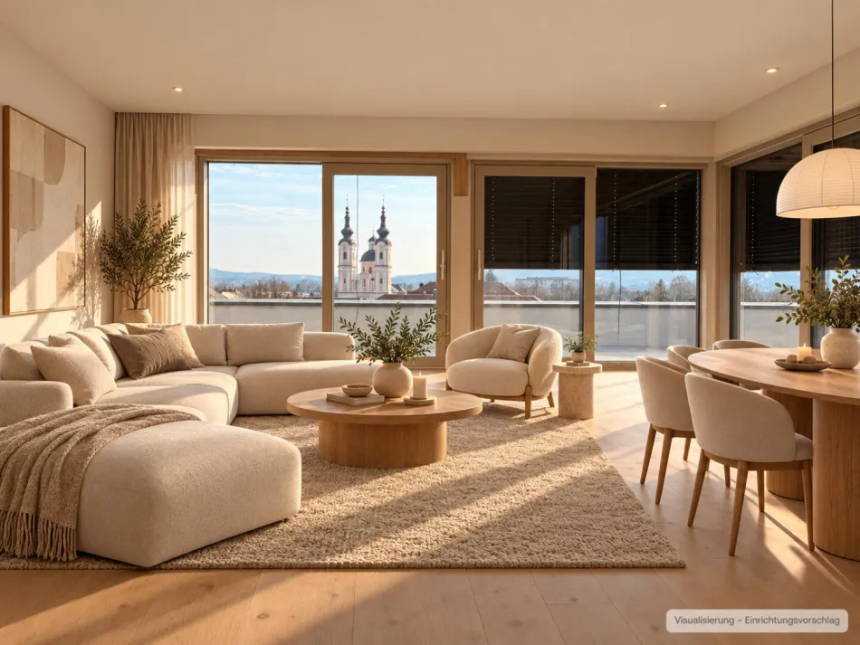 Penthouse „Mittagskogel“ – Ihr Morgen beginnt auf 65 m² Süd-Ost-Terrasse - Bild