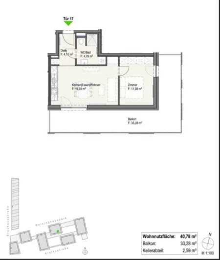 *41m² 2-Zimmerwohnung mit Küche und Balkon im Reininghauspark 7 - Titelbild