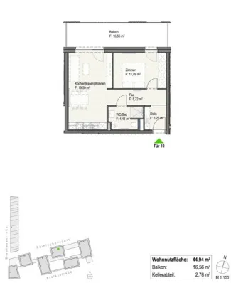 *45m² freundliche 2-Zimmer-Wohnung im Reininghauspark mit Küche und Balkon - ab 1.12.26 - Bild