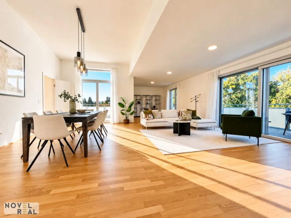 Penthouse – Wohnluxus ohne Schrägen mit Terrassen und Blick ins Wienerwald Grün! - Bild