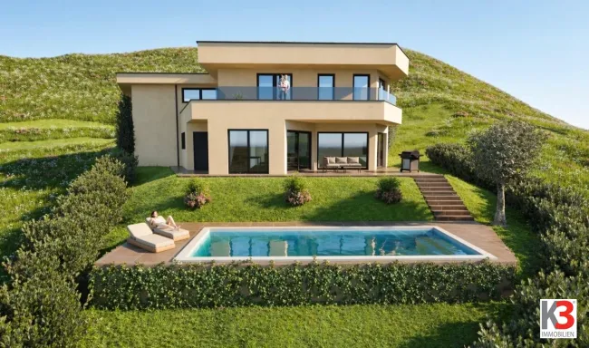 K3 - Neubau - Einfamilienhaus am Attersee mit einzigartigen Seeblick, Pool und highend Ausstattung - Titelbild