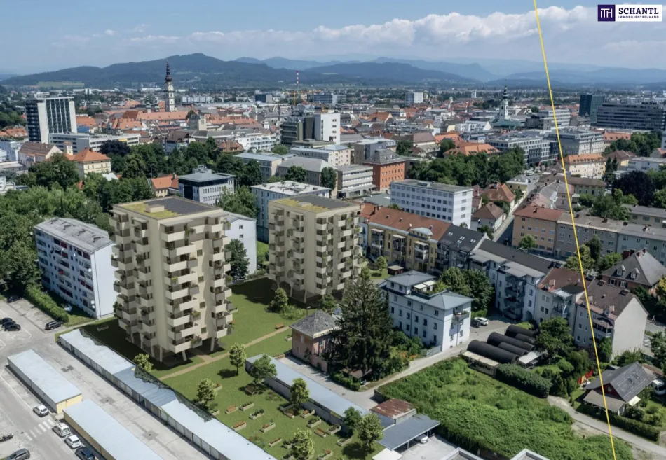 Über den Dächern von Klagenfurt, in der beliebten Viktringer Vorstadt mit Nähe zum Wörthersee – 1-Zimmer-Neubau mit 7 m² Balkon - Titelbild